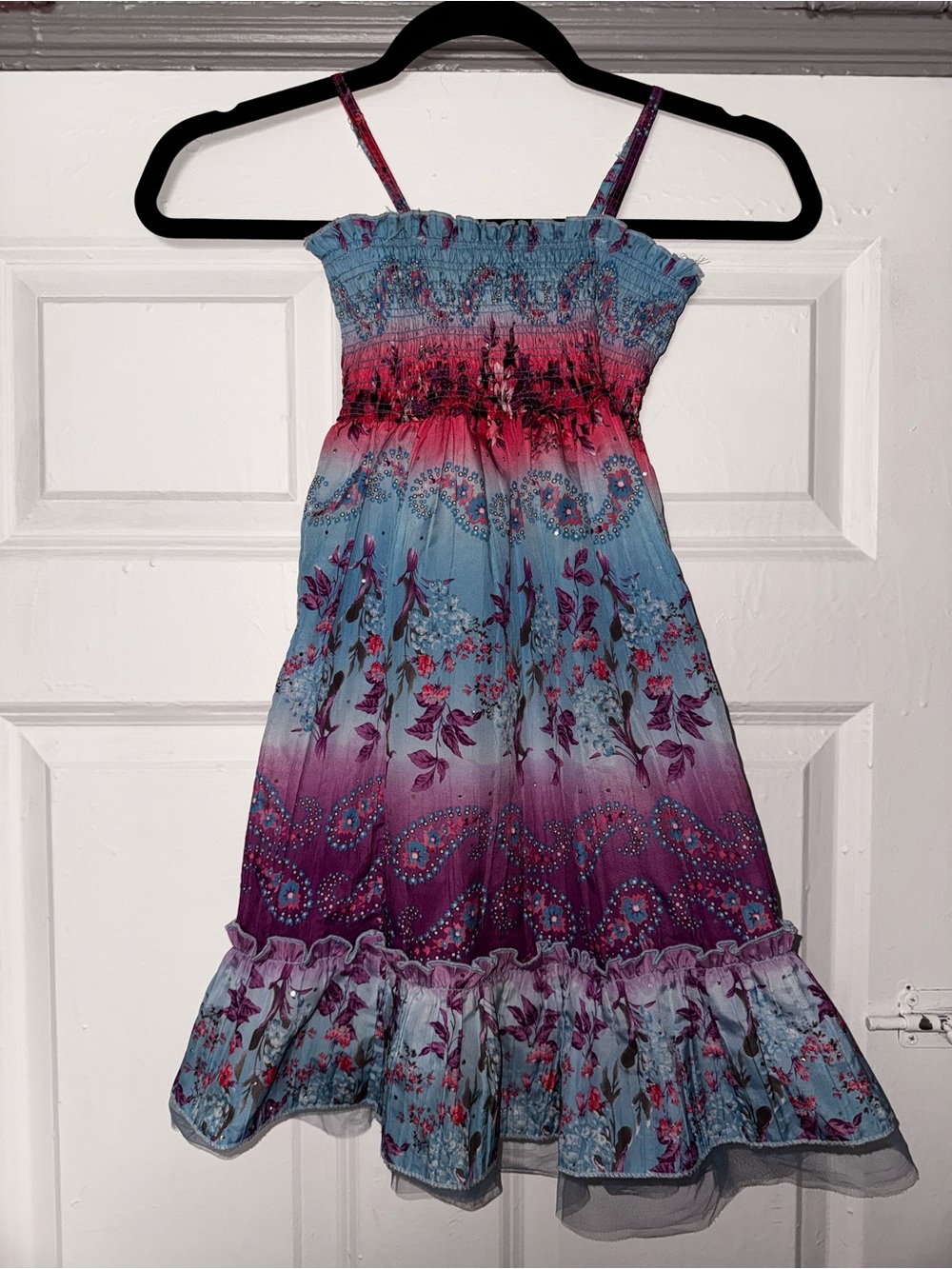 Squeeze Purple & Blue Floral Ombre Sundress